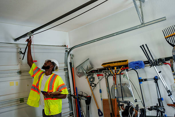 Professional Garage Door technician working in Mentone, CA